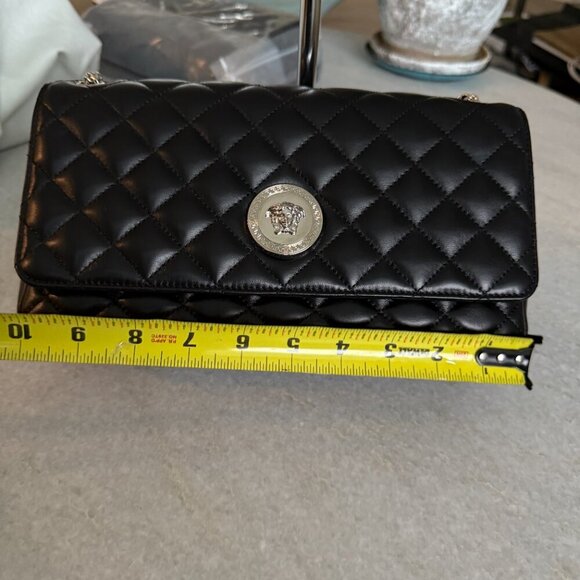 Versace Black Quilted Lambskin Leather Crossbody Shoulder Bag, 1013353, Italy - Picture 15 of 16